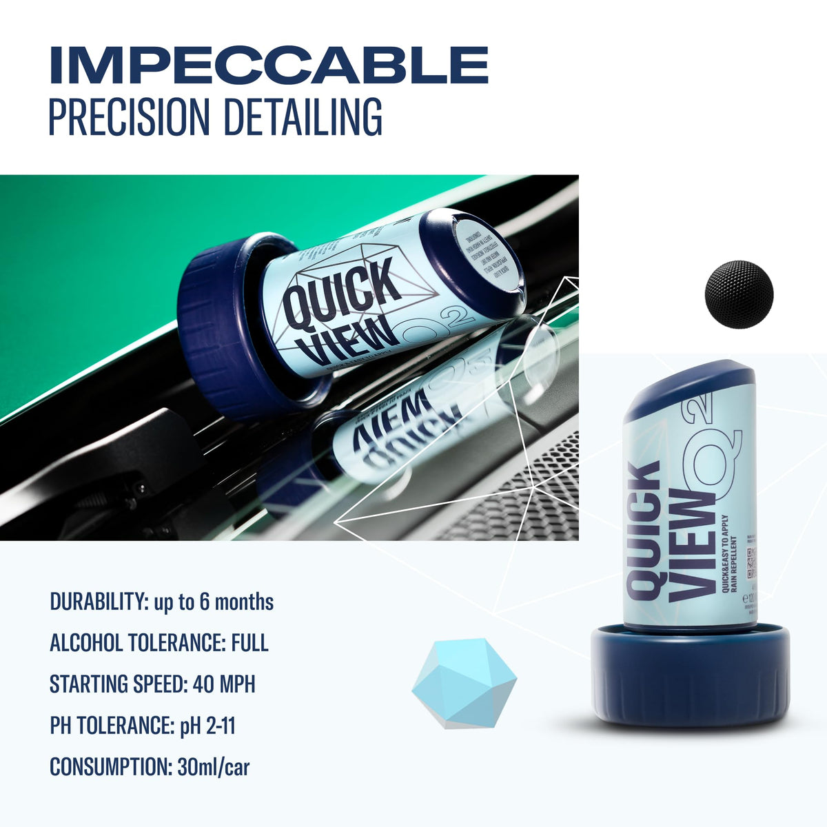 GYEON Q² QuickView 120ml – Hydrophobic Glass Sealant & Rain Repellent