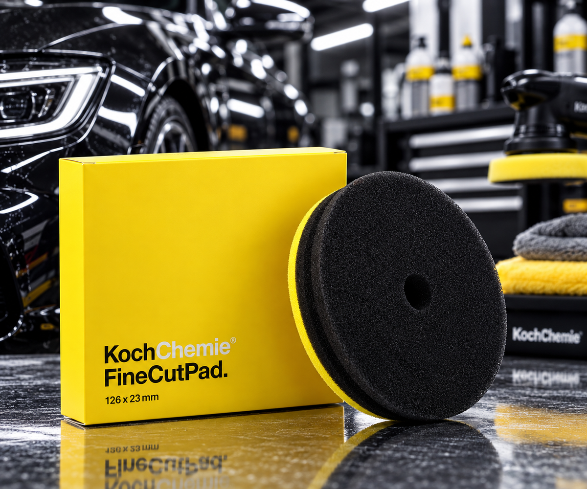 Koch-Chemie Fine Cut Polishing Pad 126mm – Yellow Foam Machine Polishing Pad for Swirl & Scratch Removal