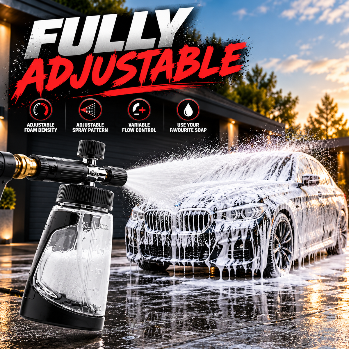 Maxshine Snow Master Foam Cannon V2 – Black | 1L Pressure Washer Snow Foam Lance