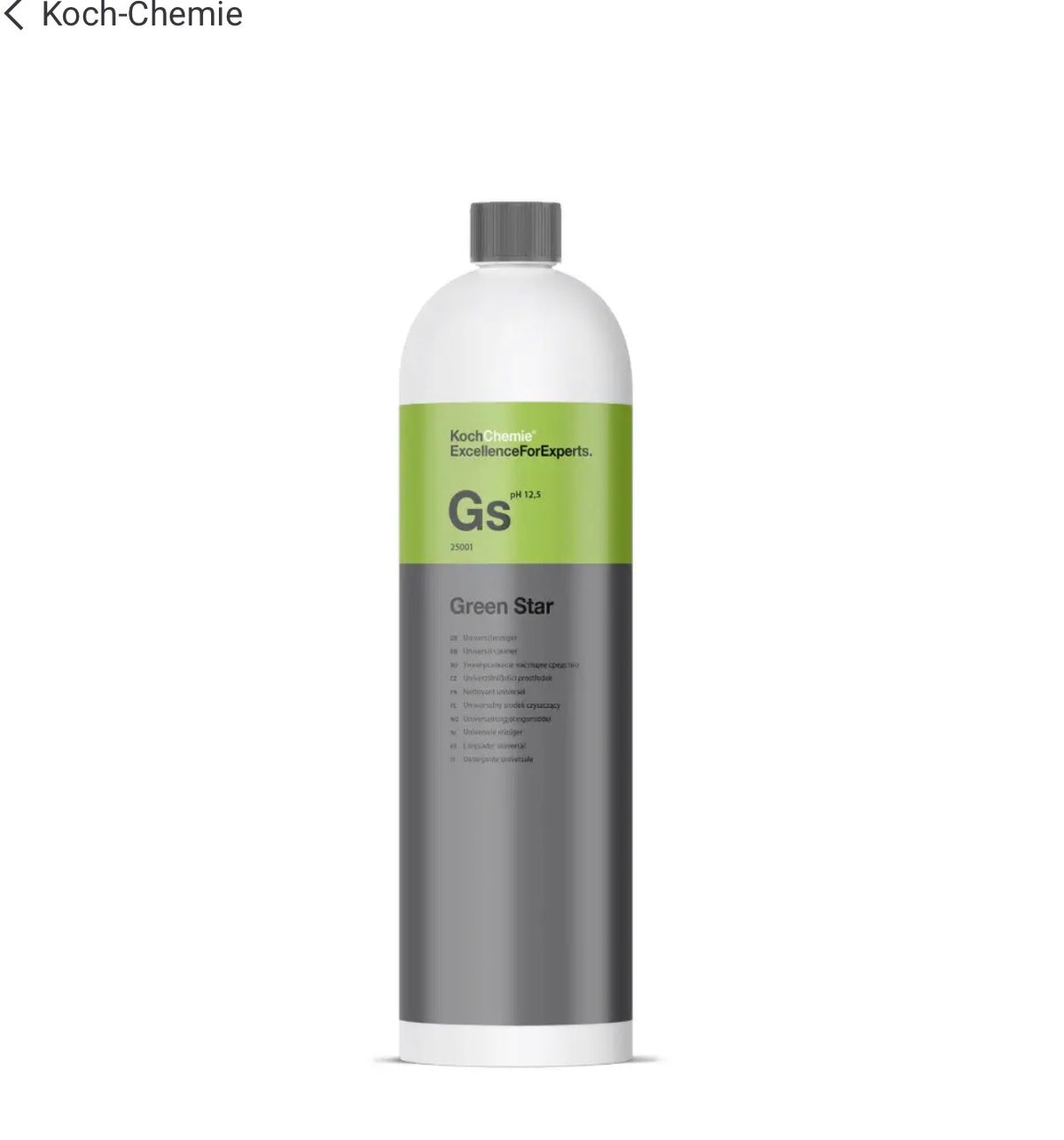 Koch-Chemie Green Star GS 1L – Concentrated All Purpose Cleaner (APC), Pre-Wash & Degreaser