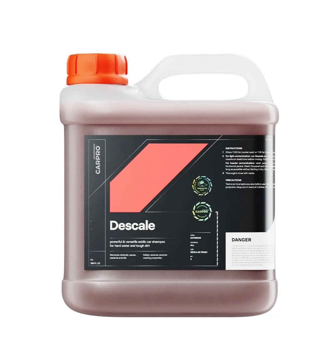 CARPRO Descale Acidic Car Shampoo – 500ml, 1 Litre & 4 Litre | Mineral & Water Spot Removal Shampoo