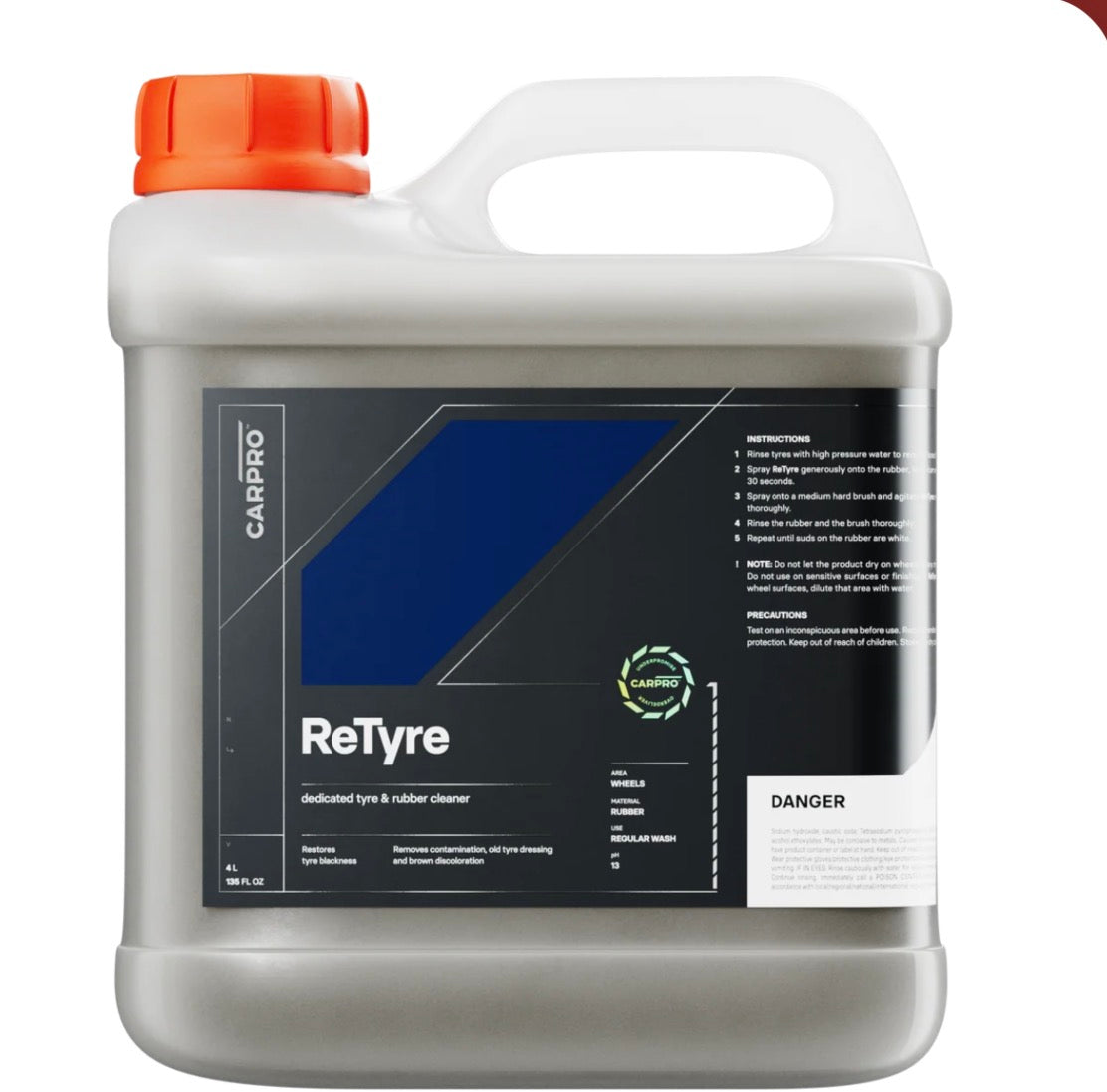 CARPRO ReTyre Tyre & Rubber Cleaner – Deep Cleaning Tyre Cleaner | 500ml, 1L & 4L