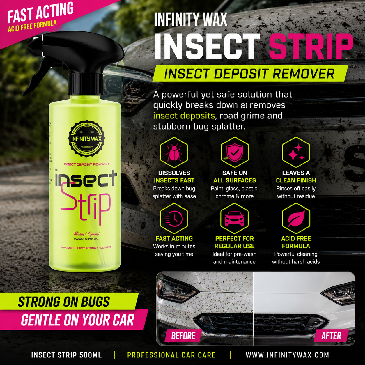 Infinity Wax Insect Strip 500ml – Fast Acting Insect & Bug Remover