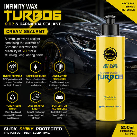 Infinity Wax Turbo6 SiO2 & Carnauba Cream Sealant 250ml – Hybrid Car Wax & Paint Protection