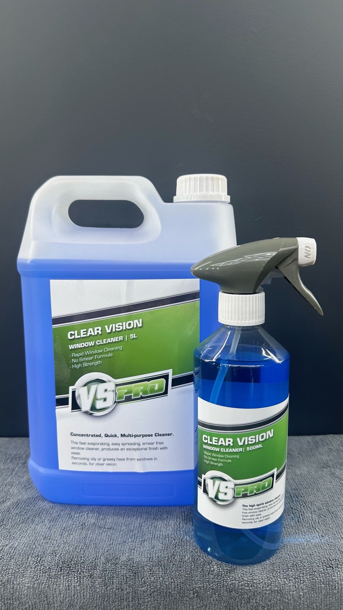 VS-Pro Clear Vision Glass Cleaner – 500ml & 5 Litre | High Strength Streak-Free Window Cleaner