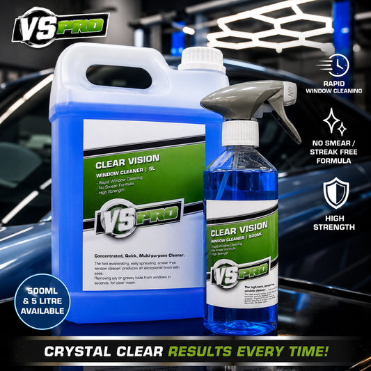 VS-Pro Clear Vision Glass Cleaner – 500ml & 5 Litre | High Strength Streak-Free Window Cleaner