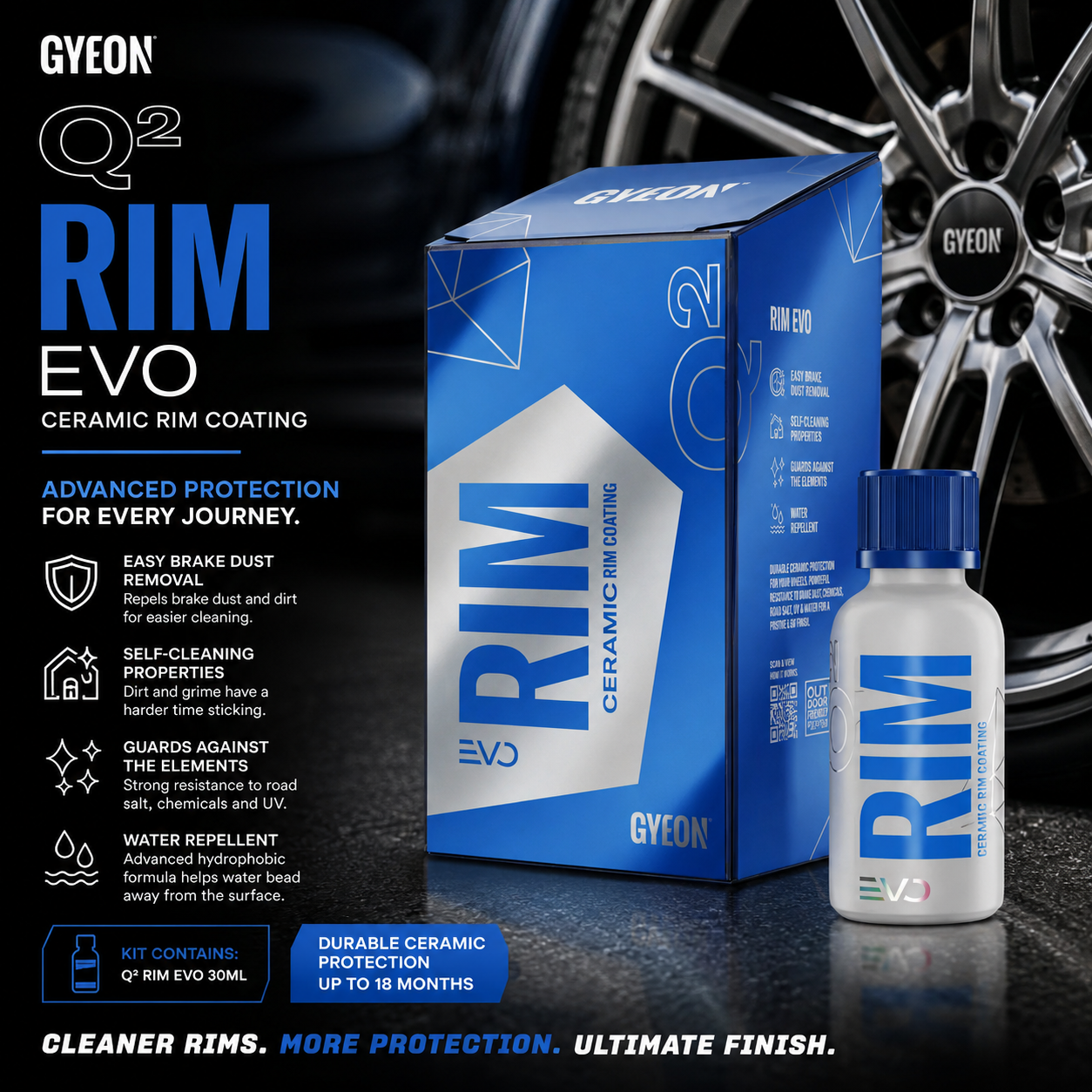 GYEON Q² Rim EVO Ceramic Wheel Coating Kit – High Temperature Alloy Wheel Protection