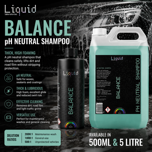 Liquid Laboratories Balance pH Neutral Car Shampoo – 500ml & 5 Litre