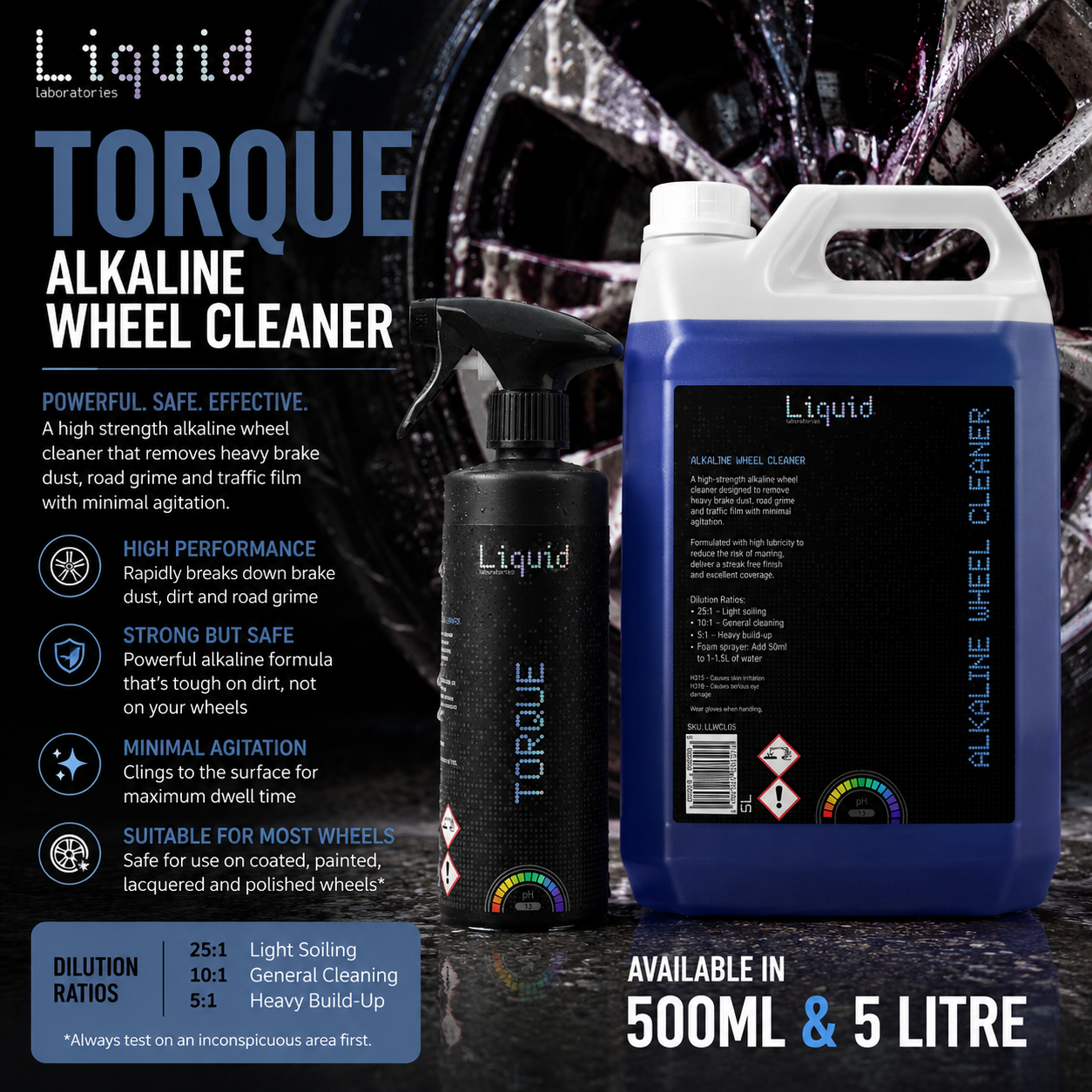 Liquid Labs Torque Alkaline Wheel Cleaner – 500ml & 5 Litre