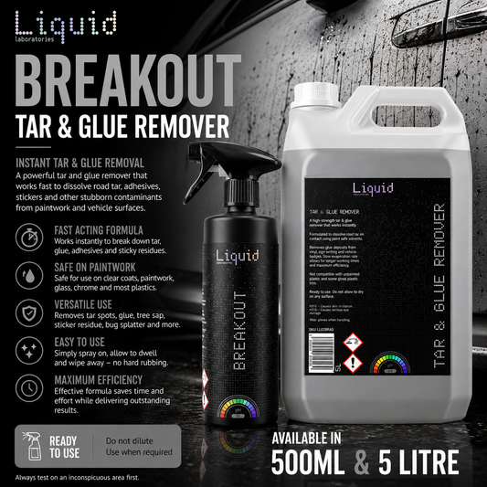 Liquid Labs Breakout Tar & Glue Remover – 500ml & 5 Litre | Professional Car Detailing Tar Remover