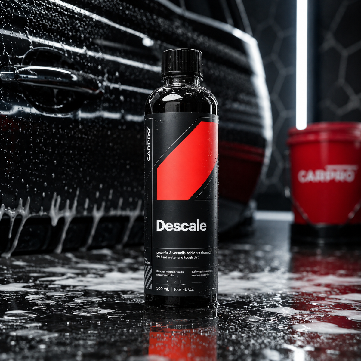 CARPRO Descale Acidic Car Shampoo – 500ml, 1 Litre & 4 Litre | Mineral & Water Spot Removal Shampoo