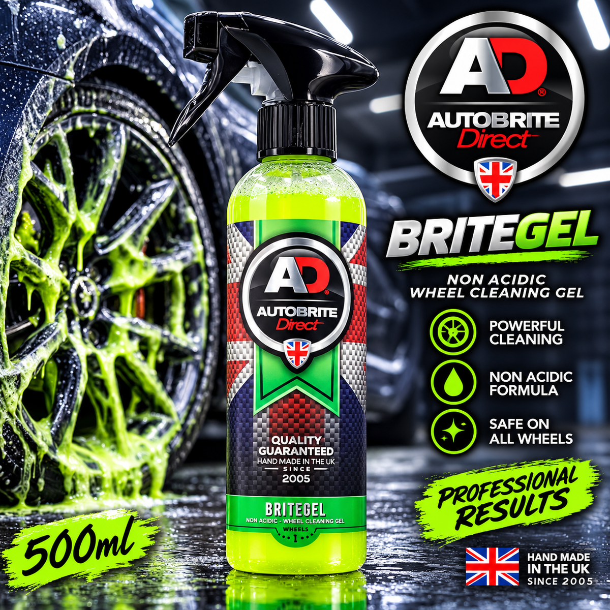 Autobrite Direct Britegel 2026 Non-Acidic Alloy Wheel Cleaner Gel – 500ml & 5L