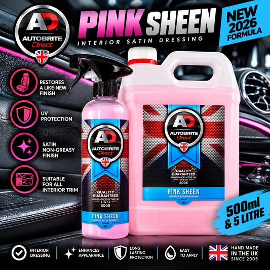 Autobrite Direct Pink Sheen Interior Satin Dressing 500ml & 5L | Car Dashboard & Plastic Trim  – 2026