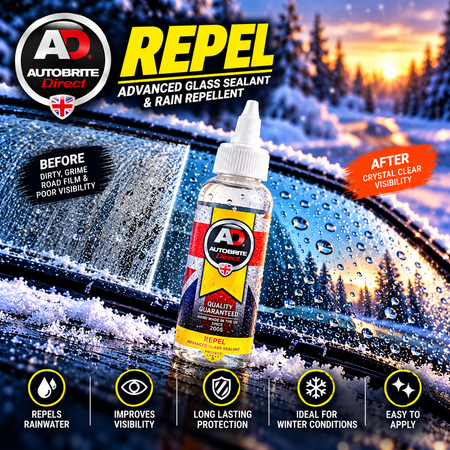 Autobrite Direct Repel 100ml – Advanced Windscreen Glass Sealant & Rain Repellent | Winter Glass Protection