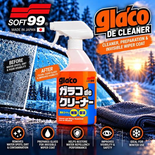 Soft99 Glaco De Cleaner 400ml – Windscreen Glass Cleaner & Water Repellent | Invisible Wiper