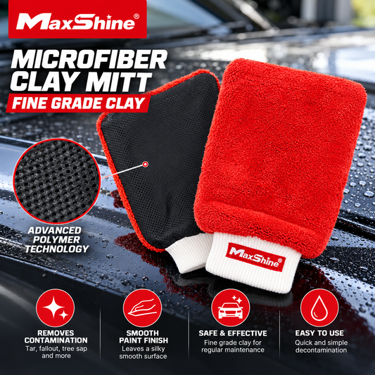 Maxshine Microfibre Clay Mitt – Fine Grade Paint Decontamination & Car Detailing Mitt