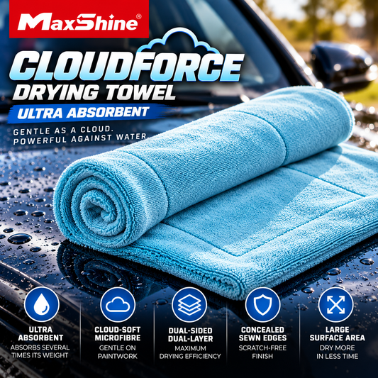 Maxshine CloudForce Drying Towel – Ultra Absorbent Dual-Sided Microfibre Car Drying Towel