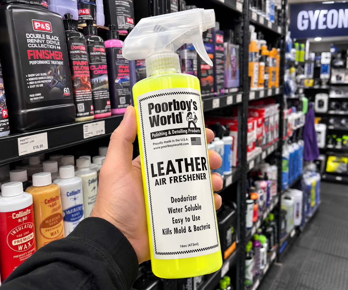 Poorboy’s World Leather Air Freshener Spray – 473ml | Car Interior Deodoriser