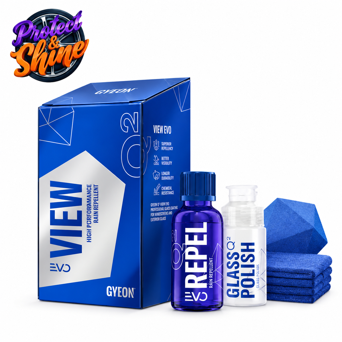 GYEON Q² View EVO 20ml – Ceramic Glass Coating & Rain Repellent Kit