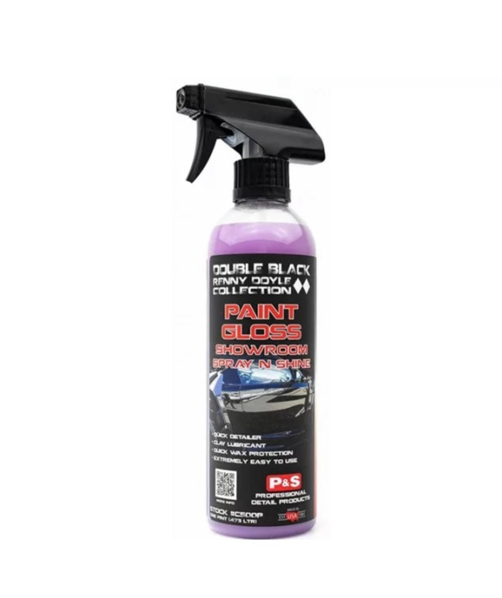 P&S Double Black Paint Gloss Showroom Spray N Shine 16oz 473ml